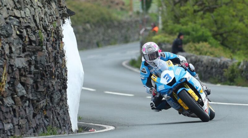 Lee Johnston at the TT on his way to winning Supersport in 2019